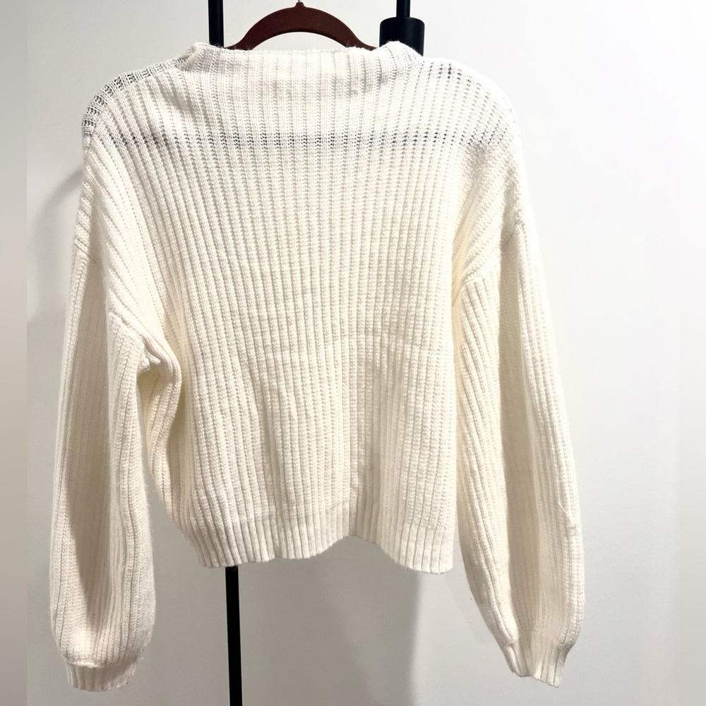 White Ribbed Sweater